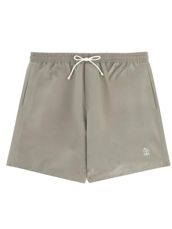 26SS 브루넬로 쿠치넬리 로고 스윔 팬츠 MW817043 CXX37 BEIGE