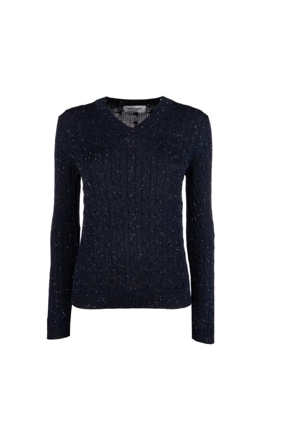 26SS ANDRÈ MAURICE 스웨터 260V13 U01BLU Blu navy