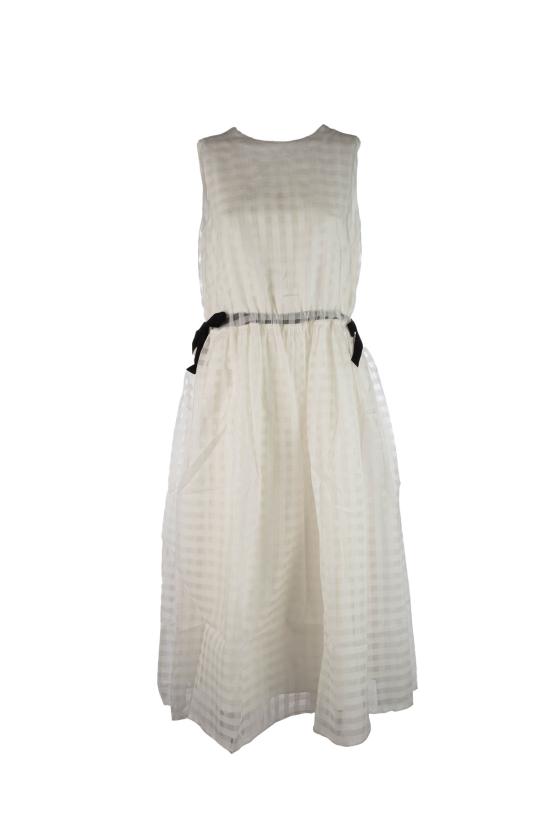 26SS ANDRÈ MAURICE 미디 원피스 ABI052 TBIANC Bianco