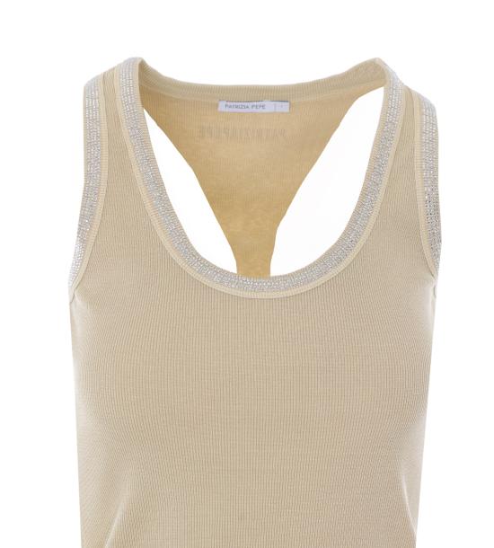 26SS 파트리지아페페 민소매 티셔츠 8M1787 J373B877 Beige - PATRIZIA PEPE