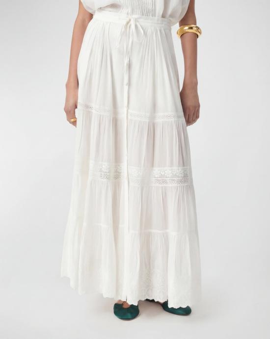 26SS 바네사브루노 미디 스커트 6EVA53V07316 BLANC White - VANESSA BRUNO