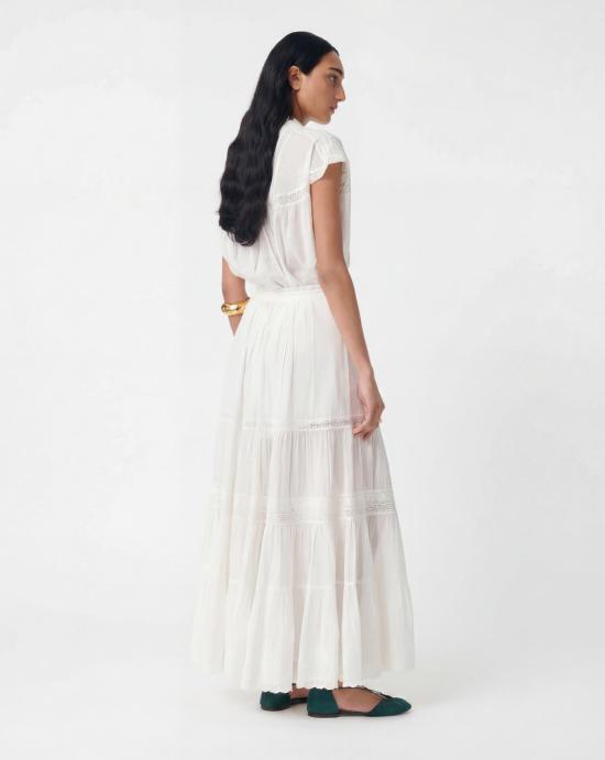 26SS 바네사브루노 미디 스커트 6EVA53V07316 BLANC White - VANESSA BRUNO