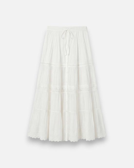 26SS 바네사브루노 미디 스커트 6EVA53V07316 BLANC White