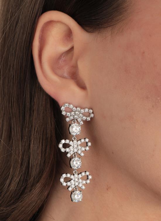 26SS 셀프 포트레이트 이어링 PF25612ESL BOW CRYSTALSILVER Silver - SELF PORTRAIT