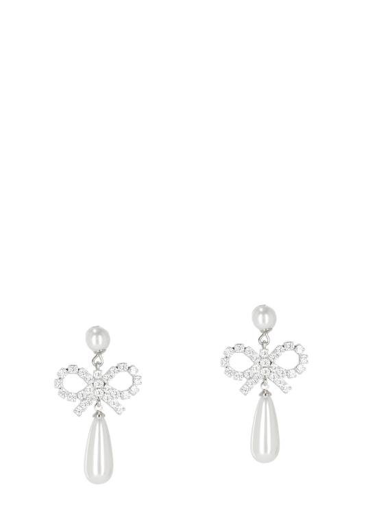 26SS 셀프 포트레이트 이어링 PF25614EP BOW DROPLET PEARL Silver