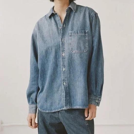  샤이나 모트 데님 셔츠 데님 오버셔츠 슈퍼워시