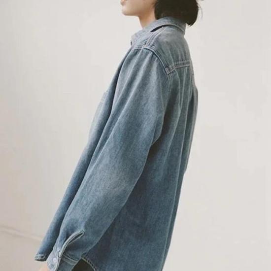  샤이나 모트 데님 셔츠 데님 오버셔츠 슈퍼워시 - SHAINA MOTE