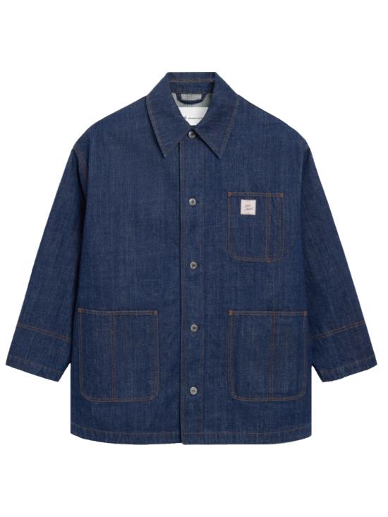 26SS 아미 코튼 아미 파리 헤리티지 라벨 워커 자켓 UJK898DE0122 402 INDIGO