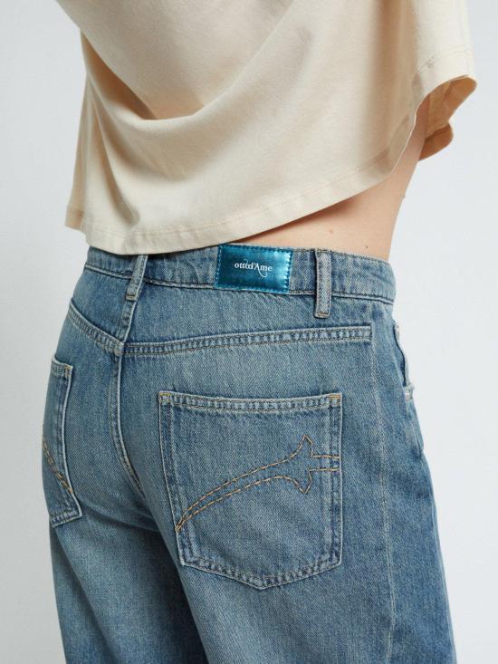  오또다메 데님 팬츠 오토다메 와이드 레그 진 미디엄 워시 - OTTOD'AME