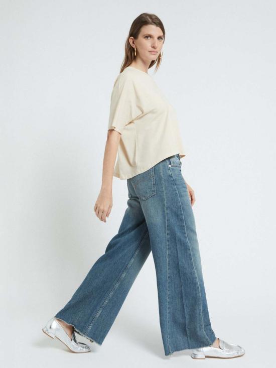  오또다메 데님 팬츠 오토다메 와이드 레그 진 미디엄 워시 - OTTOD'AME