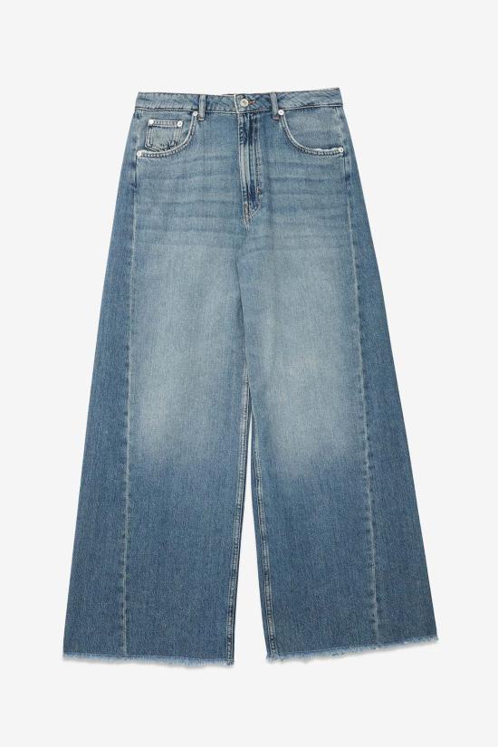  오또다메 데님 팬츠 오토다메 와이드 레그 진 미디엄 워시 - OTTOD'AME