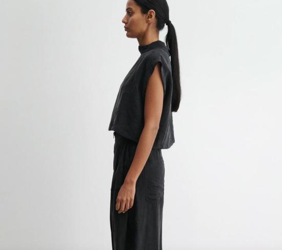  레이첼 코미 민소매 티셔츠 바커스 탑 블랙 - RACHEL COMEY