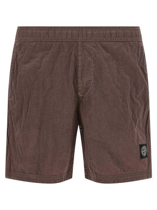 26SS 스톤 아일랜드 포켓 나일론 메탈 에코닐 에코닐 레귤러 핏 미드 렝스 스윔 쇼츠 L1S15B100004S0043V008F Purple