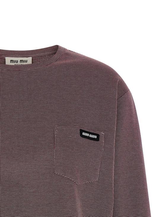 26SS 미우미우 긴팔 티셔츠 MJLA47SOOO19J4F0X97 Bordeaux - MIU MIU