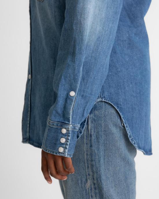  6397 데님 셔츠 데님 웨스턴 셔츠 라이트 애쉬 블루 - 6397