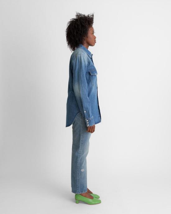  6397 데님 셔츠 데님 웨스턴 셔츠 라이트 애쉬 블루 - 6397