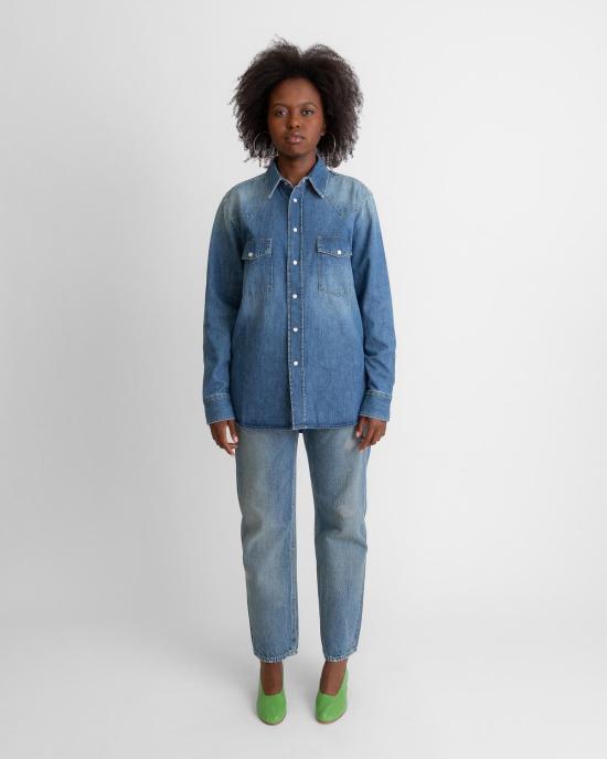  6397 데님 셔츠 데님 웨스턴 셔츠 라이트 애쉬 블루 - 6397