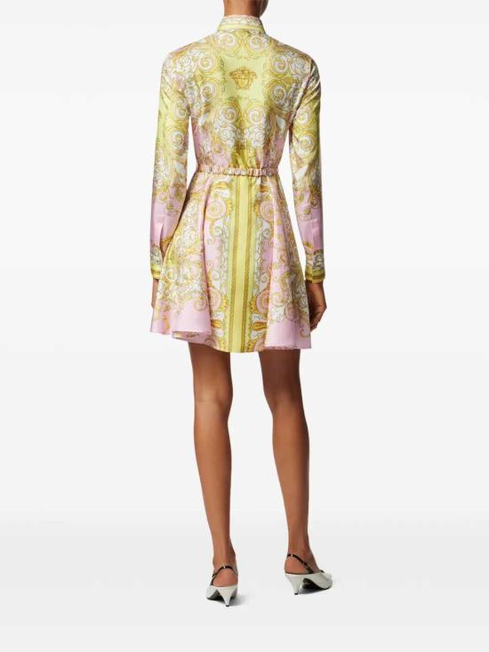 26SS 베르사체 숏 원피스 10189331A17165 5Y590 PALE YELLOW ROSE QUARTZ - VERSACE