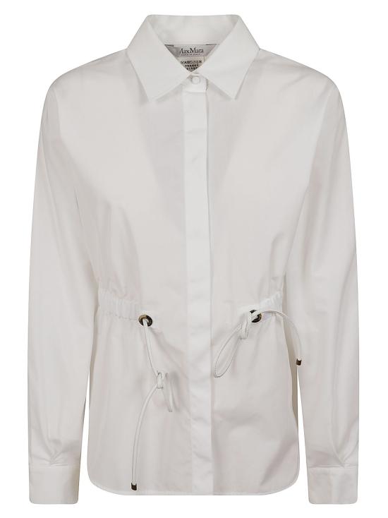 26SS 막스마라 Tazzina 드로스트링 셔츠 2611111052600 001 BIANCO OTTICO