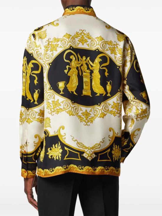 26SS 베르사체 긴팔 셔츠 10194381A16096 5BE40 BLACK IVORY AUTUMN SPICE - VERSACE
