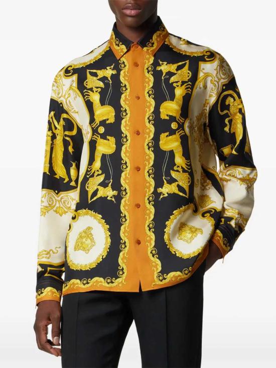 26SS 베르사체 긴팔 셔츠 10194381A16096 5BE40 BLACK IVORY AUTUMN SPICE - VERSACE