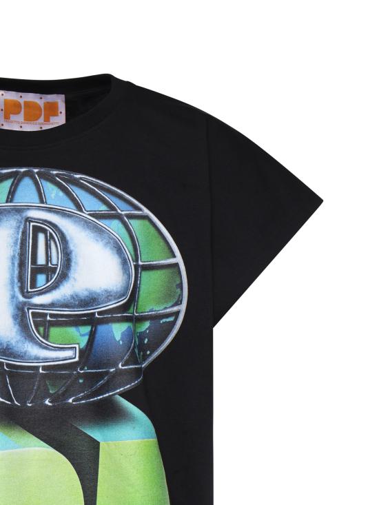 26SS 피디에프 반팔 티셔츠 DFM54033TJ112WORLD BLACK - PDF