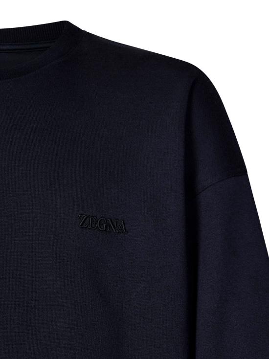 26SS 에르메네질도제냐 긴팔 티셔츠 N6MGI1830 412 Blue - ERMENEGILDO ZEGNA