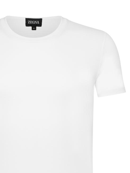 26SS 에르메네질도제냐 반팔 티셔츠 N3M201860 100 White - ERMENEGILDO ZEGNA