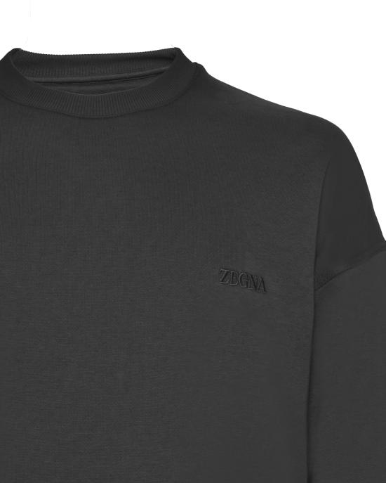 26SS 에르메네질도제냐 긴팔 티셔츠 N6MGI2030 001 Black - ERMENEGILDO ZEGNA