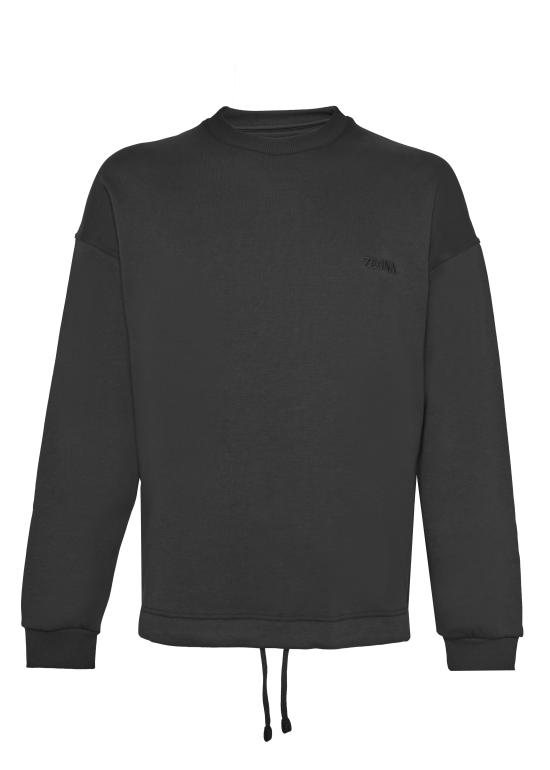26SS 에르메네질도제냐 긴팔 티셔츠 N6MGI2030 001 Black