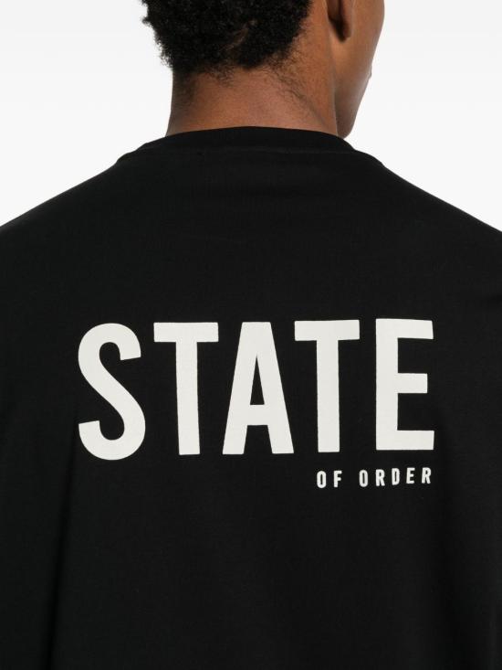 26SS 스테이트오브오더 반팔 티셔츠 ST2526002 D001 Black - STATE OF ORDER