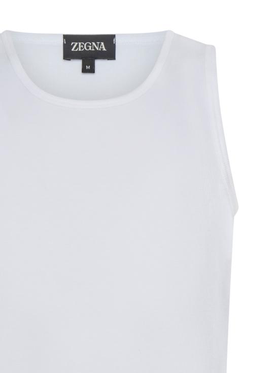 26SS 에르메네질도제냐 민소매 티셔츠 N3D131840 100 White - ERMENEGILDO ZEGNA