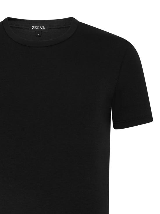 26SS 에르메네질도제냐 반팔 티셔츠 N3M201860 001 Black - ERMENEGILDO ZEGNA