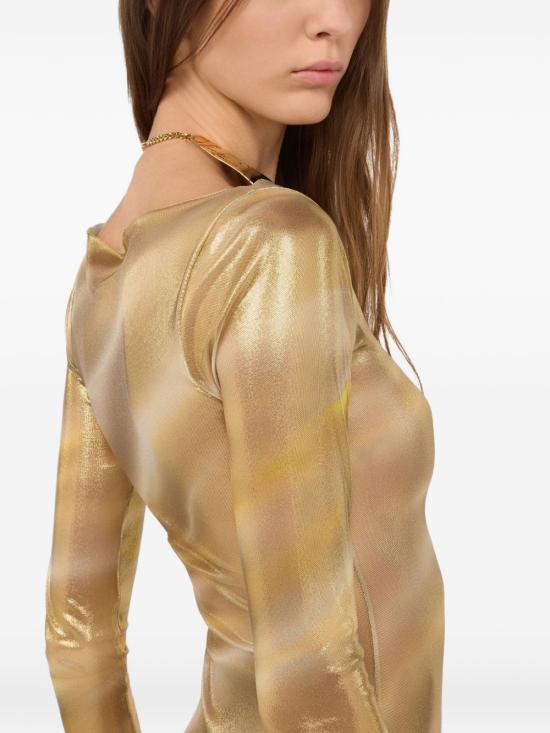 26SS 로베르토 카발리 롱 원피스 WWT127TLS27 09287 Gold - ROBERTO CAVALLI