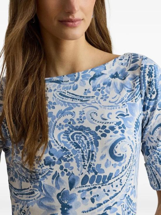 26SS 랄프 로렌 미디 원피스 200B22023001 WHITE BLUE - RALPH LAUREN