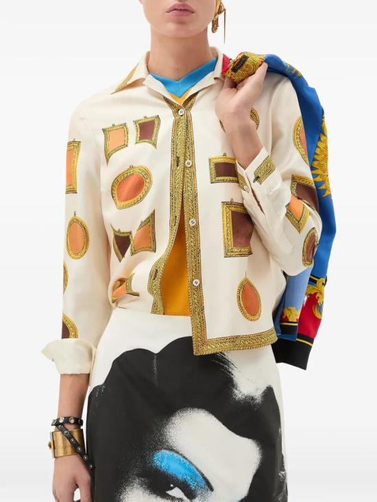 26SS 베르사체 셔츠 1024231 1A17951 5K920 IVORY AMBER CHOCOLATE - VERSACE