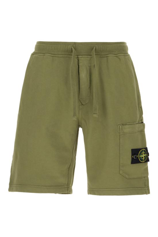26SS 스톤 아일랜드 오가닉 코튼 플리스 레귤러핏 카고 포켓 조거 쇼츠 S156200011S0051 V005G MILITARY GREEN