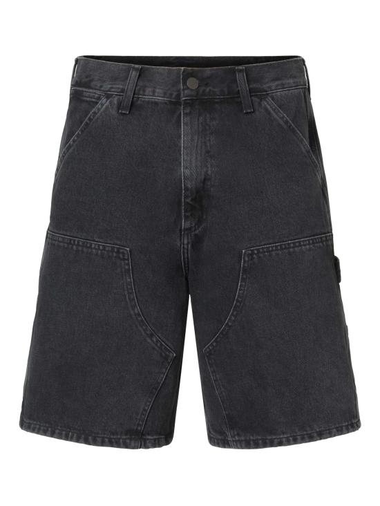 26SS 칼하트 WIP 더블 니 쇼츠 I034867 8906BLACK STONE WASHED Black stone washed