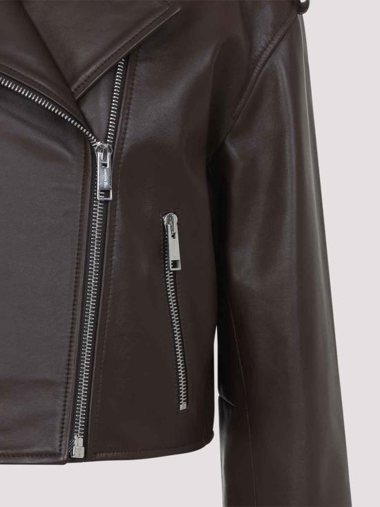 26SS 이브살로몬 바이커 자켓 26E26WYV21050AGANA2296 Brown - YVES SALOMON
