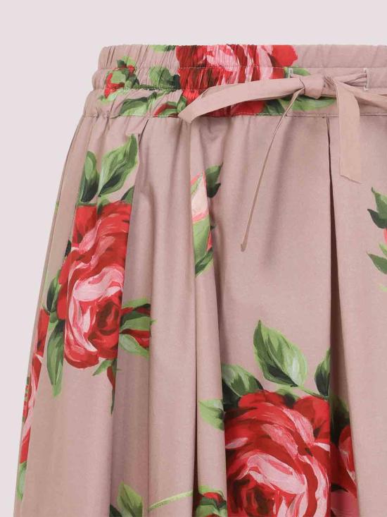 26SS 돌체앤가바나 로즈 부케 프린트 미디 스커트 F4DC7THS5UTHF5ZN - DOLCE & GABBANA