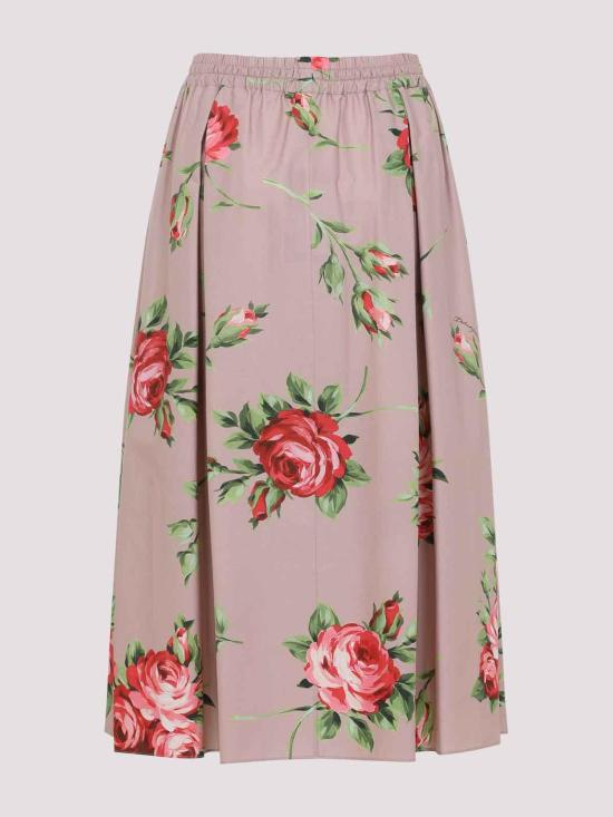 26SS 돌체앤가바나 로즈 부케 프린트 미디 스커트 F4DC7THS5UTHF5ZN - DOLCE & GABBANA