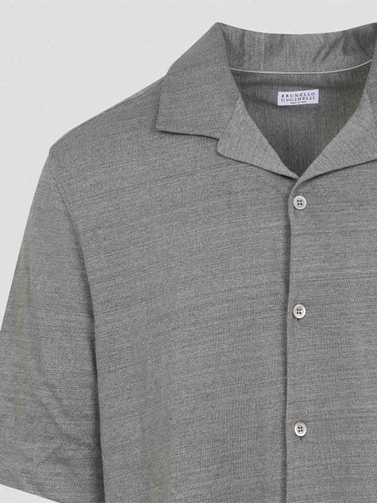 26SS 브루넬로 쿠치넬리 반팔 셔츠 MR8276684C693 Light Brown - BRUNELLO CUCINELLI