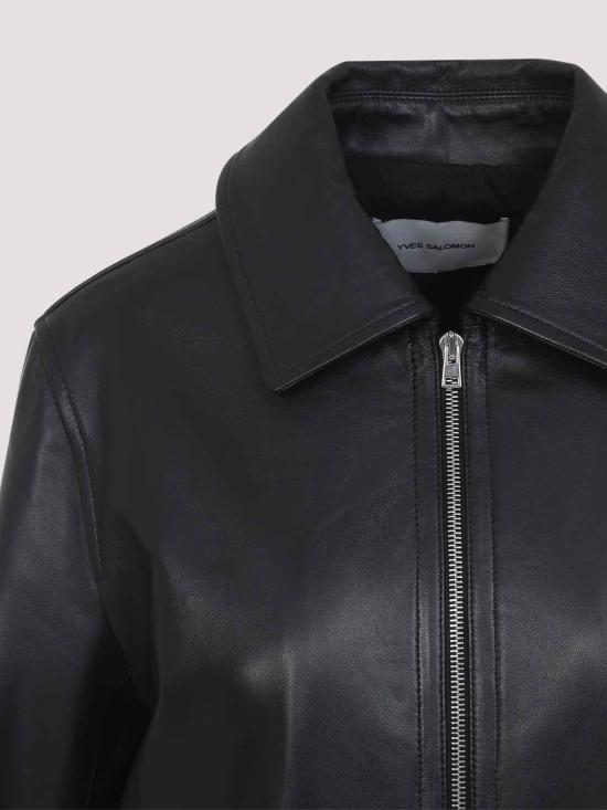 26SS 이브살로몬 가죽 자켓 26E25EYV20155APXXC99 Black - YVES SALOMON