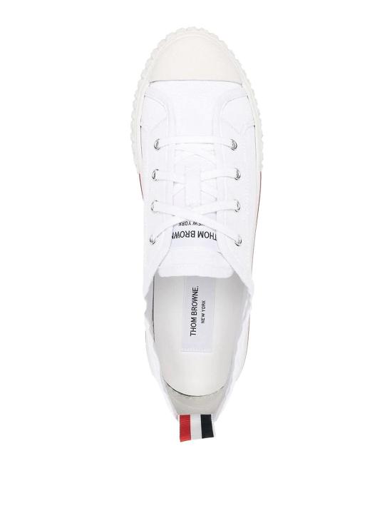 26SS 톰브라운 타탄 트레드 컬리지에이트 로우 스니커즈 MFD253AF0102100 White - THOM BROWNE