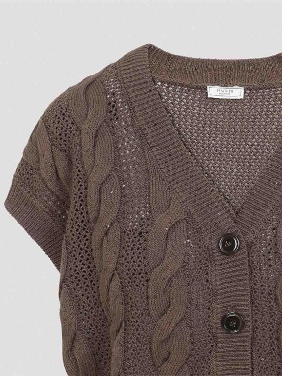 26SS 페세리코 반팔 티셔츠 A99078F0709110151 Brown - PESERICO