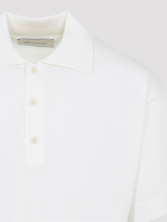 26SS 아미 씬 울 숏슬리브 아미 드 하트 폴로 잉크 UPL431KN0066136 White - AMI