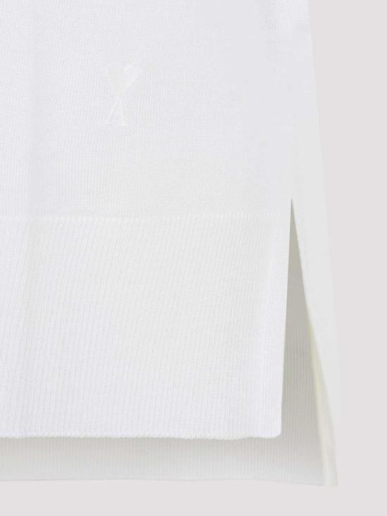 26SS 아미 씬 울 숏슬리브 아미 드 하트 폴로 잉크 UPL431KN0066136 White - AMI