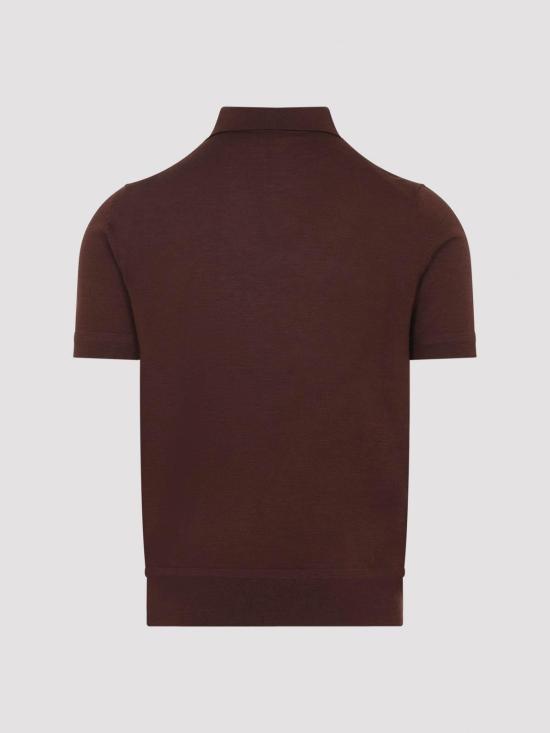 26SS 톰포드 폴로 티셔츠 KPS039YMK073ECN Brown - TOMFORD