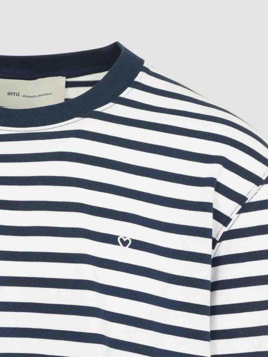 26SS 아미 코튼 롱 슬리브 마리네르 아미 드 하트 티셔츠 UTS375JE0210A044 White - AMI