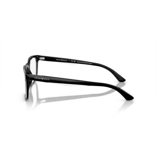 26SS 엠포리오 아르마니 안경 0Ea3227 유광 블랙 직사각형 아세테이트 안경 - EMPORIO ARMANI